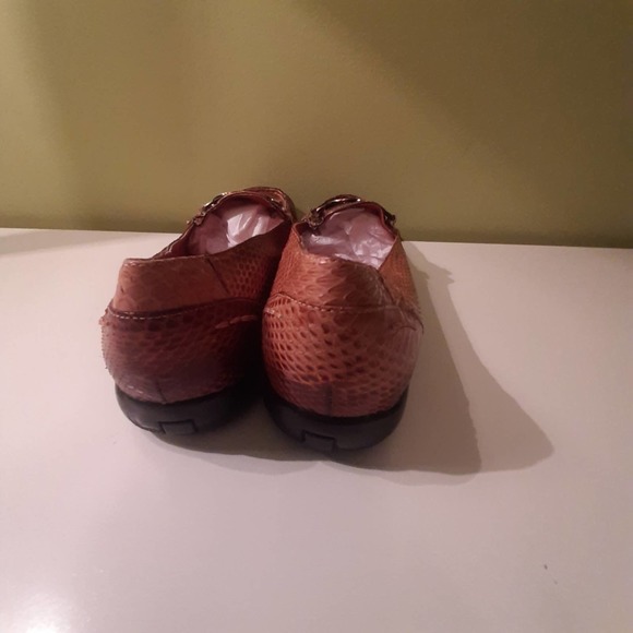 BELLINI "Barcelona " genuine snakeskin Copper/Brown loafers size 9W - Picture 15 of 15